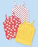 Babyhug 100% Cotton Sleeveless Slips Pack of 3 - Red & Yellow