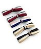 SKD Set Of 5 Striped Hair Clips - Brown