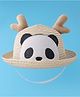 Babyhug Straw Hat with Panda Patch -Cream