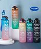 Puchku Water Bottle with Straw & Time Markings 1000 ml (Colour May Vary)
