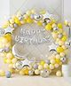 Puchku 74Pc Birthday Decoration Kit Yellow Grey Silver Balloons Birth