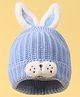 Babyhug Woollen Cap with Rabbit Ear Applique - Blue