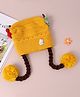 Babyhug Woollen Tie Knot Cap with Pom Pom Yellow - Diameter 10.5 cm