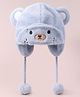 Babyhug Woolen Cap With Pom Pom Applique - Sky Blue