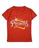 Snowflakes Half Sleeves Little Princess Text  Printed Tee - Orange