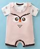 Wonderchild Animal Patch Detailed Romper With Half Sleeves Tee - White & Fawn