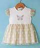 Wonderchild Interlock Half Sleeves Butterfly Embellished Dress - White