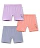 Plan B Pack Of 3 Brand Logo Printed Cycling Shorts - Peach Lavender & Grey