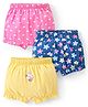 Babyhug 100% Cotton Above Knee Length Bloomers Floral Hearts & Bunny Print Pack of 3 - Multicolour