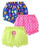 Babyhug 100% Cotton Above Knee Length Bloomers Ice Cream & Polka Dots Print Pack of 3 - Multicolour