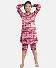 Kiddopanti Full Sleeves Abstract printed  Jammer Swim Dress - Pink & Maroon