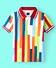 Ollington St. 100% Cotton Knit Half Sleeves T-Shirt with All Over Print -Multicolor