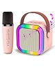 Azhari karaoke speaker with mic and bluetooth usb slot chargeble and 4 different form of voices of human for entertainment- Color May Vary