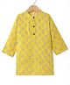 Babyhug Cambric Woven Kurta Floral Print -  Yellow