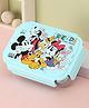 Disney By SKI Mouse And Friends Crunchy Insulated 2 Grid Bento Printed Lunch Box with Stainless Steel Inner & Spoon   - Blue