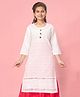 Aarika Three Fourth Sleeves Floral Embroidered Kurta - White
