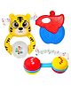 FunBlast Colourful Attractive Sound Rattles & Teether for Babies  3 Pcs Multicolor