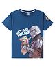 Pine Kids Lucas Cotton Knit Half Sleeves T-Shirt with Star Wars Graphics - Navy Blue