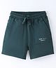 Doreme Single Jersey Knit Shorts With Text Print - Deep Green