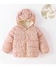 Kookie Kids Full Sleeves Hooded Padded Jacket Floral Print - Pink