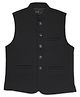 CAVIO Sleeveless Solid Nehru Jacket - Black