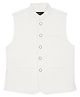 CAVIO Sleeveless Solid Nehru Jacket - White
