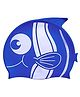 KARBD Fish Design Silicone Swimming Cap for Kids - Dark Blue White
