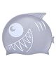 KARBD Fish Design Silicone Swimming Cap for Kids - Open Jaw Silver White