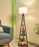 Crosscut Metal Floor Lamp with 3 shelves (Cotton White)
