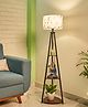 Crosscut Metal Floor Lamp with 3 shelves (Farm Petals)