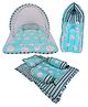 Babytoons Baby's Combo of 1 Mosquito Baby Mattress Net Bed,1 Sleeping Bag & 4 PCS Gaddi Set (0-12 Months, Green)
