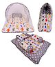 Babytoons Combo of Baby Bed with Net | Carry Bag | 4 Pcs Bedding (Grey, 0-12 Months)