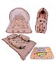 Babytoons Baby Cotton Complete Sleeping Essentials All in One Bedding Essentials (0-12 Months, Brown)