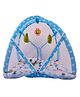 Babytoons Baby Bedding Set/Mattress Set with Mosquito Net and Baby Play Gym (Blue, 0-12 Months)
