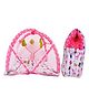 Babytoons New Born Baby Bedding Set Combo of Play Gym Bed with Net & Carry Bag (Pink, 0-12 Months)