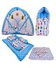 Babytoons Baby Bedding Set Combo of Play Gym Bed with Net, Gaddi Set, Sheets & Carry Bag (Blue, 0-12 Months)