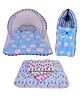 Babytoons New Born Baby Luxury Bedding Set Mattress with Net, Nappy Changing Sheets & Sleeping Bag (Blue, 0-12 Months)