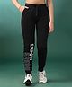 Lil Tomatoes Empowered Text Printed Cotton Looper Track Pant - Black