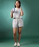 Lil Tomatoes Half Sleeves Marble Printed Cotton Jersey Knit Night Suit - Blue