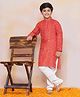 AJ Dezines Full Sleeves Bandhani Designed Kurta & Pyjama Set - Maroon