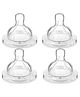 Chinmay Kids Baby Silicone Nipple with Soft Milk Feeding Head in Fast Flow Conical Shape Design for All Newborn, Infant, Toddlers for Steel Feeding Bottles Pack of 4 Transparent