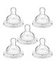 Chinmay Kids Baby Silicone Nipple with Soft Milk Feeding Head in Fast Flow Conical Shape Design for All Newborn, Infant, Toddlers for Steel Feeding Bottles Pack of 5 Transparent