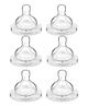Chinmay Kids Baby Silicone Nipple with Soft Milk Feeding Head in Fast Flow Conical Shape Design for All Newborn, Infant, Toddlers for Steel Feeding Bottles Pack of 6 Transparent