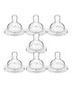 Chinmay Kids Baby Silicone Nipple with Soft Milk Feeding Head in Fast Flow Conical Shape Design for All Newborn, Infant, Toddlers for Steel Feeding Bottles Pack of 7 Transparent