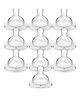 Chinmay Kids Baby Silicone Nipple with Soft Milk Feeding Head in Fast Flow Conical Shape Design for All Newborn, Infant, Toddlers for Steel Feeding Bottles Pack of 10 Transparent
