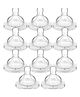 Chinmay Kids Baby Silicone Nipple with Soft Milk Feeding Head in Fast Flow Conical Shape Design for All Newborn, Infant, Toddlers for Steel Feeding Bottles Pack of 11 Transparent