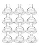 Chinmay Kids Baby Silicone Nipple with Soft Milk Feeding Head in Fast Flow Conical Shape Design for All Newborn, Infant, Toddlers for Steel Feeding Bottles Pack of 12 Transparent