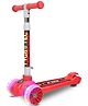 Tygatec 3 Wheel Scooter for Kids with LED Flashing Wheel with 3 Height Adjustments Handles ( Red )