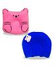 Chinmay Kids Polyester Fibre, Mustard Seeds Animals Baby Pillow Pack of 2  Pink, Blue