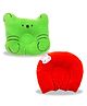 Chinmay Kids Polyester Fibre, Mustard Seeds Animals Baby Pillow Pack of 2  Green, Red